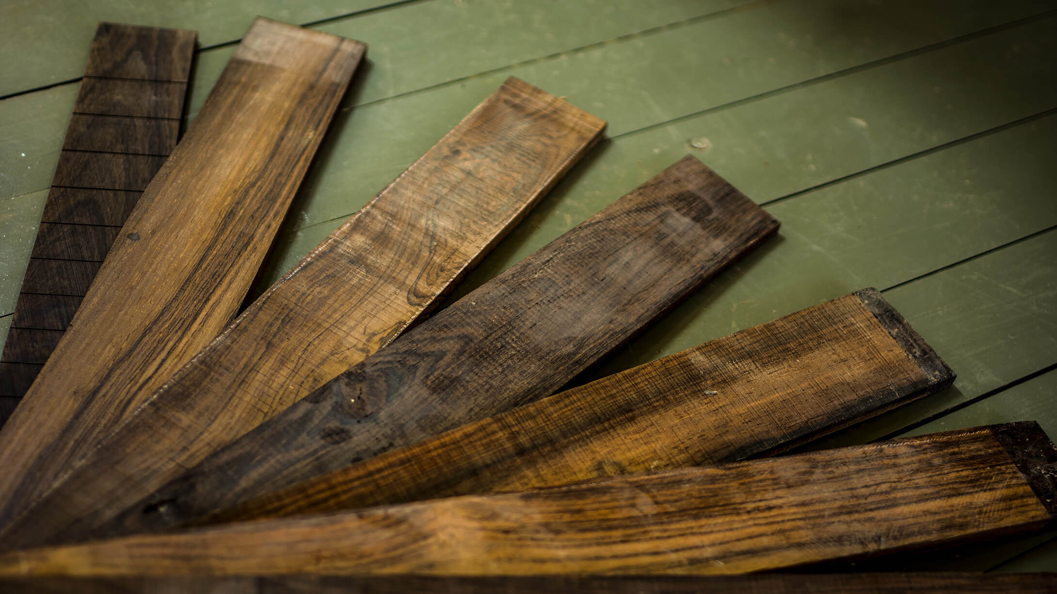 A selection of rosewood fretboard blanks